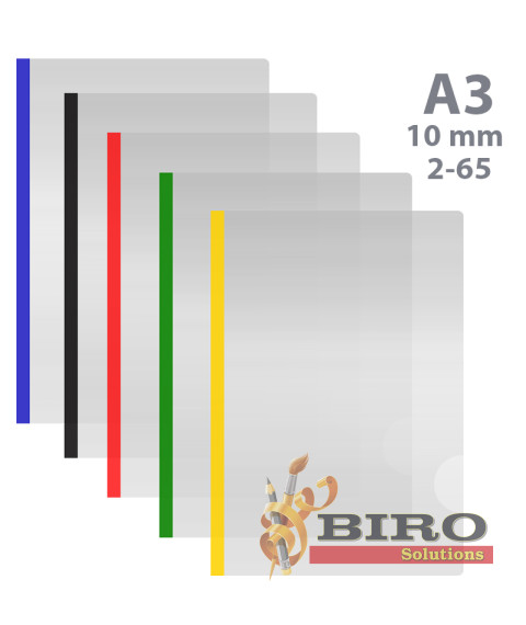 Dosar plastic A3, cu baghetă 10mm, pentru 2-65 file, ECONOMIX